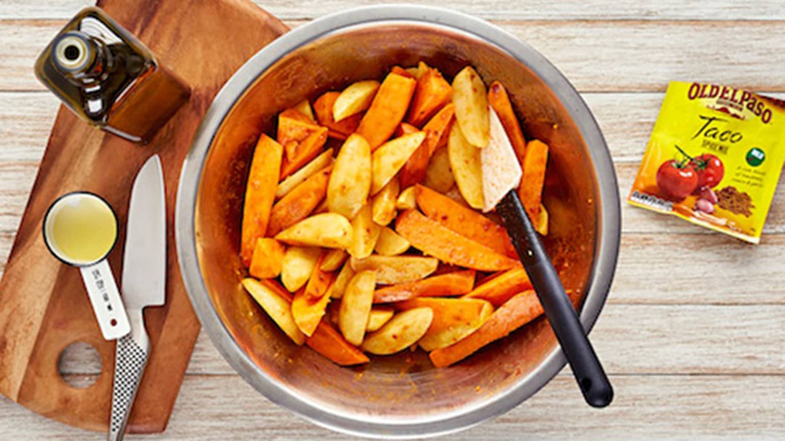 Taco Spice Mix Hack - Mexican Spiced Potato Wedges with Lime Avocado Cream